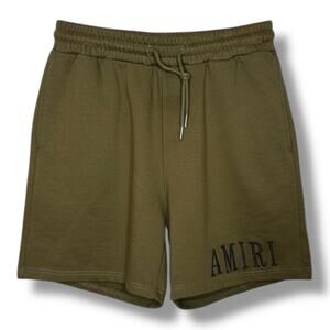 AMIRI EMBROIDERED SHORTS - OLIVE GREEN - XL